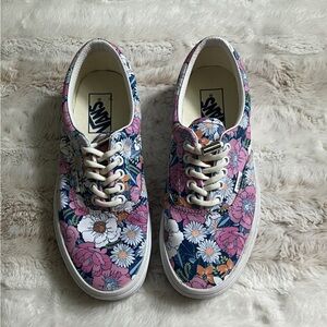 Vans Women's Floral Sneakers - Pink and White